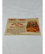 Vintage Royal Crown RC Cola Advertising Postcard Free Six Pack Coupon KG JD - £7.48 GBP