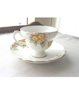 Vintage Rosina China Yellow Floral Design Footed Cup and Saucer Set  - $16.45 CAD