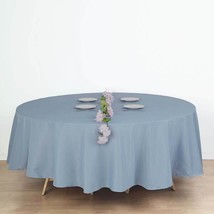 6 Pcs Dusty Blue 90&quot;&quot; Round Polyester Tablecloths Trade Show Booth Decorations G - £82.81 GBP