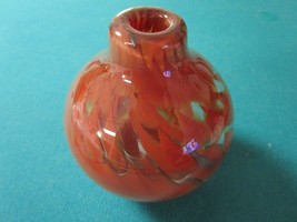 1977 Signed by Doug Sweet Hand blown Art Glass Vase Blue Brown AND DATED SPATTER - £51.32 GBP