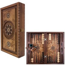 Mosaic backgammon set avalon and carved design art - 20.5&quot;/52,5 cm - £583.80 GBP