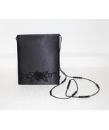 Jessica McClintock Black Beaded Shoulder Bag Handbag Purse Evening Clutch - $39.99