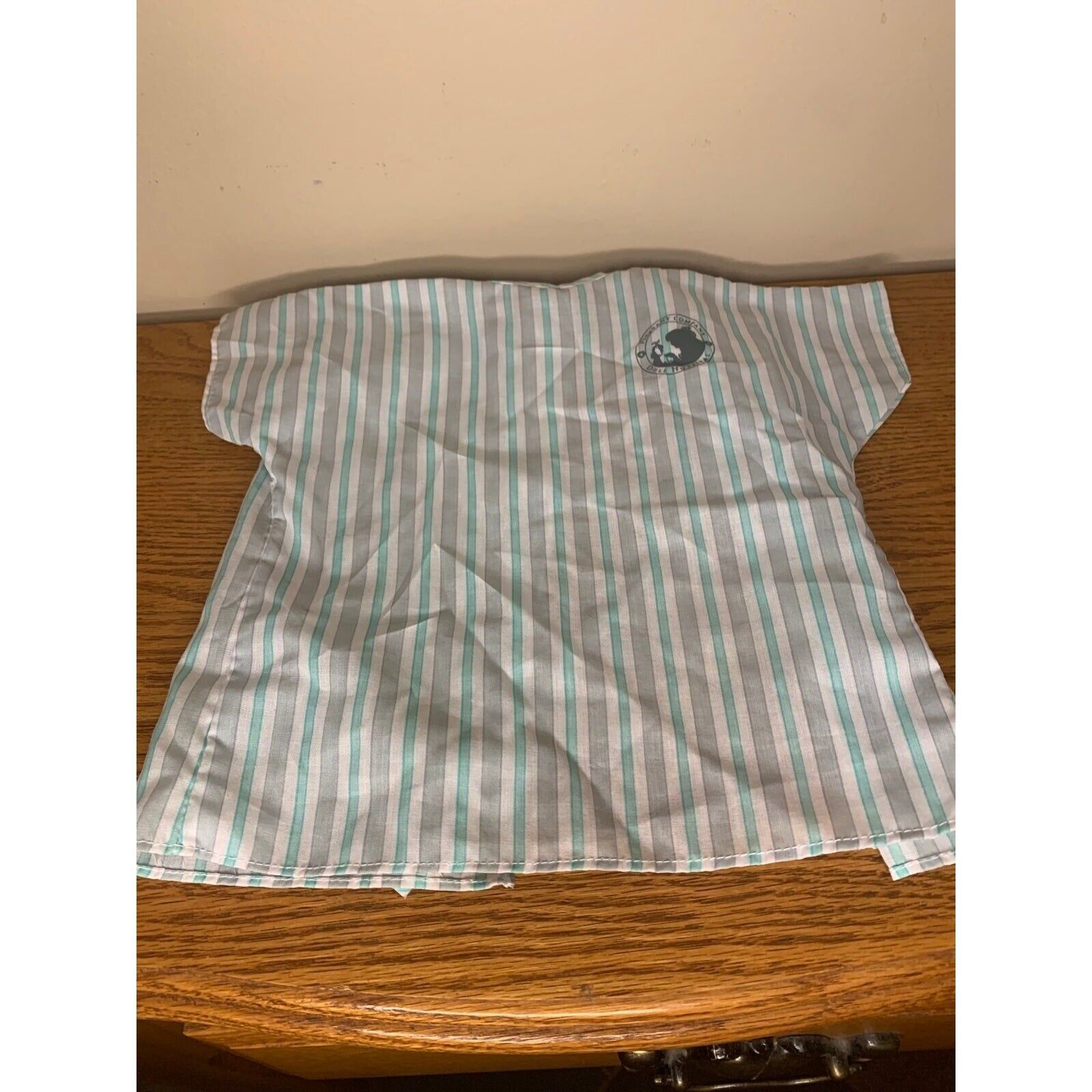 American Girl Doll Hospital Gown Green/ Gray EUC Pleasant Company - $7.60