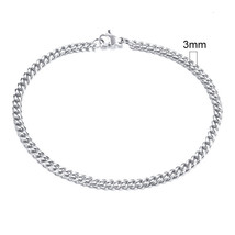 ZORCVENS New Punk Vintage Silver Color Curb Chain Bracelet Fashion Women Men Sta - £12.38 GBP