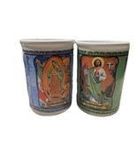 Lot Of 2 Vintage Graydon Hall Coffee Mug , Virgin of Guadalupe And Saint... - $19.09