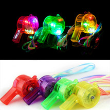 Flashing Whistle Colorful Lanyard Led Light Up Fun In The Dark Party Gif... - $25.65