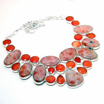 Sunstone Cat&#39;s Eye Gemstone Christmas Gift Necklace Jewelry 18&quot; SA 571 - £18.03 GBP