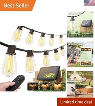 Elegant 54FT Waterproof Solar String Lights - 15 LED Bulbs with Remote C... - $728.59 MXN