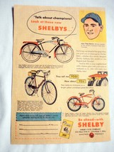 1954 Color Ad Yogi Berra Yankees New Shelby Bicycles - £6.00 GBP