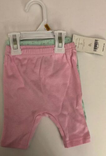 Carter S 2 Packung Pink/Grün Baby Hose 100% Organisch Cotton-NEW-RARE-SH... - £19.37 GBP