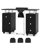 Manicure Table Nail Desk with Electric Dust Collector and 3 Dust Bags-Bl... - $269.99
