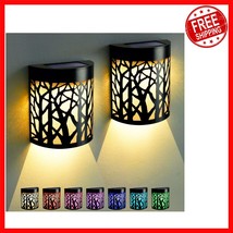Stylish Solar-Powered Outdoor Wall Sconces – Color Changing &amp; Waterproof... - $39.76