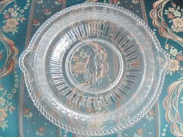 Clear Glass Pressed Tray Sculpture 3D Center Lady with Angel, 11 1/2&quot; [a5] - $1,177.13 MXN