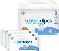 WaterWipes Plastic-Free Original Baby Wipes, 99.9% Water Based Wipes, Un... - £12.05 GBP