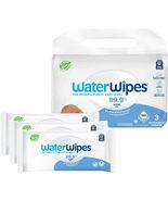 WaterWipes Plastic-Free Original Baby Wipes, 99.9% Water Based Wipes, Un... - £12.08 GBP