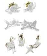 Group of 8 Acrylic / Glass w/ Gold Accent Christmas Tree Ornaments - $13.98