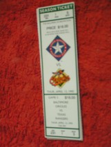 MLB 1995 Texas Rangers Ticket Stub Vs. Baltimore Orioles 4/13/95 - £2.72 GBP