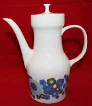 Vintage Melitta Germany Porcelain White Coffee Pot Colorful Flowers Retro AS-IS - £52.43 GBP