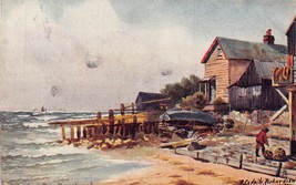 Bonchurch Isle Of Wight Inghilterra ~ Ruote Bay ~1905 Cibo Aquarette Artista - £6.62 GBP