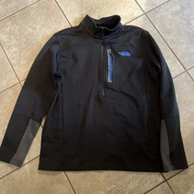 The North Face Pull Over Quarter/Half Zip Black with Gray/Blue Accents Men&#39;s L - £22.66 GBP