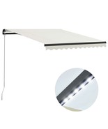 vidaXL Retractable Awning Cream fabric, grey frame - $511.13 CAD