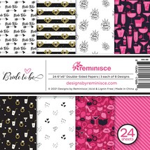 Reminisce Double Sided Paper Pad 6&quot;X6&quot; Bride To Be, 8 Designs/3 Each - £9.62 GBP