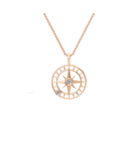 14K Solid Gold Compass Necklace, North Star Necklace, Travel Necklace - £756.73 GBP+