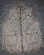 Woolrich Womens Large Off White Goose Down Quilted Full Zip Puffer Vest - £18.49 GBP