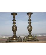 Pair of Louis XIV Brass Candlesticks c.1840 France Antique Rare Gorgeous... - $7,001.12 MXN