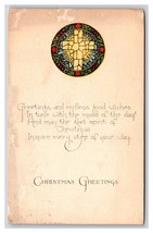 Christmas Greetings Stained Glass Window Cross Poem DB Postcard Y9 - £2.33 GBP