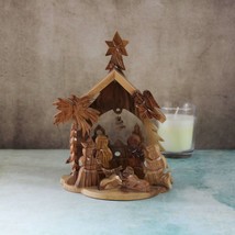 Small Handmade Olive Wood Nativity Set Made in the Holy Land, Home Décor Nativit - £27.61 GBP