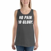 No Pain No Glory - Gym Workout Yoga Muscle Unisex Tank Tops Men Women Black - £21.47 GBP+