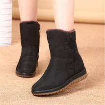 Women boots new waterproof snow boots non-slip embroidered mother boots plus siz - £42.56 GBP