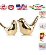 Charming Gold Ceramic Birds - Decorative Statues for Living Room &amp; Office - $37.18 CAD