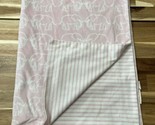 Lila &amp; Jack Pink White Elephant Stripe Fleece Baby Blanket 29.5”x38” READ - £21.25 GBP