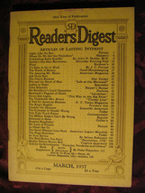 Readers Digest March 1937 Kathleen Norris Gene Fowler Martha Gellhorn R L Duffus - £5.50 GBP