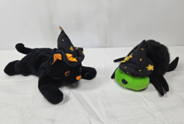 Halloweeen Fiesta Black Kitty Cat &amp; Black Spider with Witches Hat Lot Set - £15.60 GBP