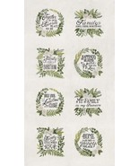 24&quot; X 44&quot; Panel Family Quotes Sayings Inspirational Cream Cotton Fabric ... - $196.07 MXN