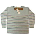 Woolovers Lightweight Stripe Jumper Aqua Linen Cotton Blend XS NWT - $25.00
