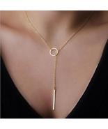 Hot simple necklace Women Chic Y Shaped Circle Lariat Style Chain Jewelr... - £7.16 GBP+