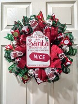 Santa Clause Christmas Wreath, Christmas Decor, Wreath, Gift, Home Decor - £37.07 GBP