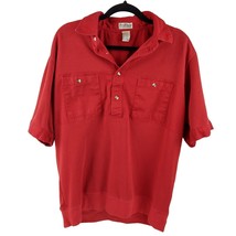Norm Thompson Shirt Mens XL Short Sleeve Polo Pockets Banded Waist Sleeve Retro - £15.62 GBP