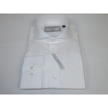 Men's Shirt Charles TYRWHITT 100% Cotton Cut-away Collar CHT-24 White Corded image 4