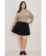 Plus Size Cold-shoulder Knit Sweater - $52.75