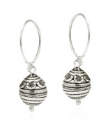 Flower Trimmed Bee Hive Ball Drop Hill Tribe Sterling Silver Dangle Earr... - £73.98 GBP