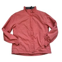 LL Bean Women&#39;s Jacket Pink Salmon Nylon Shell Fleece Lined Full Zip Size M - £23.97 GBP