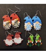 4 PCS CHROME SANTA CHRISTMAS TREE EARRINGS - $27.28 CAD