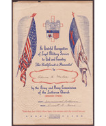 Edwin H. McKee - WWII Military Service Lutheran Church Award Macomb MI  - £12.38 GBP
