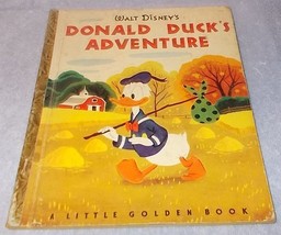 Walt Disney  Little Golden Book Donald Duck&#39;s Adventure 1950 A Printing - £9.53 GBP