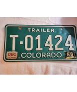 Colorado Trailer License Plate T-01424 (1988) - £15.38 GBP